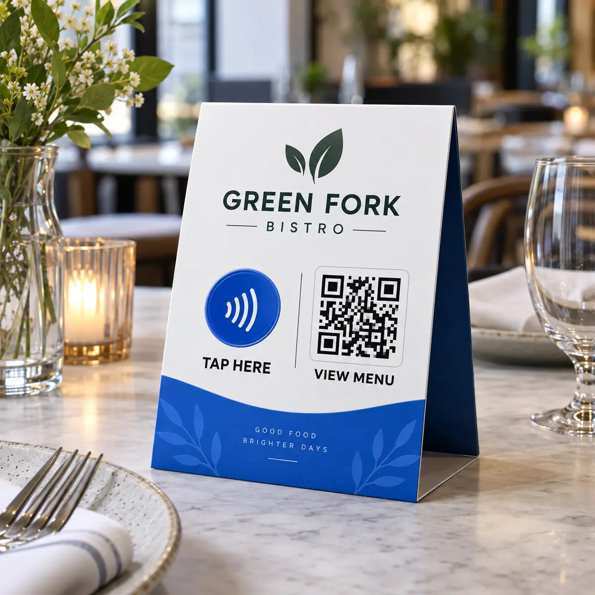 Table Sign Tapello NFC and QR product